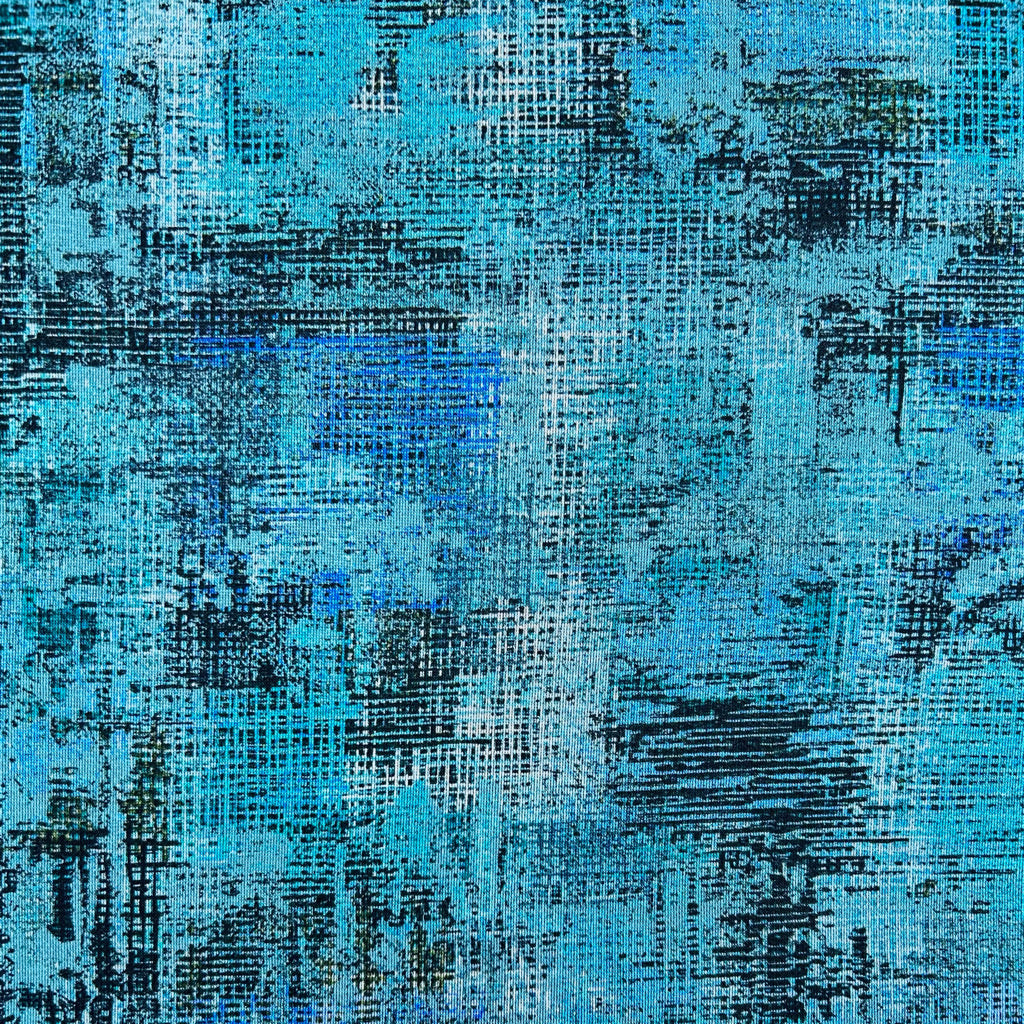 Glitch Grid Digital Modal-Touch Jersey Fabric