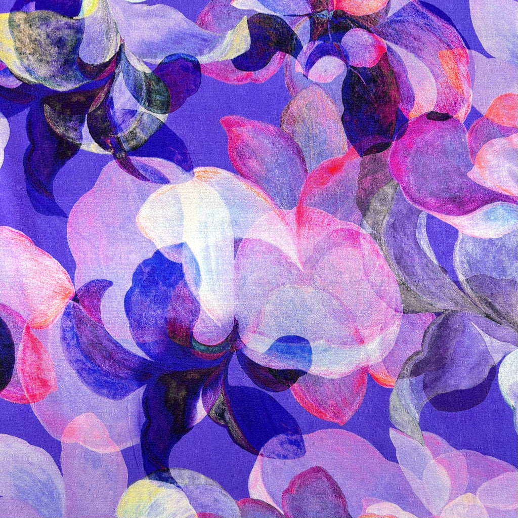Petal Mirage Viscose Satin Fabric