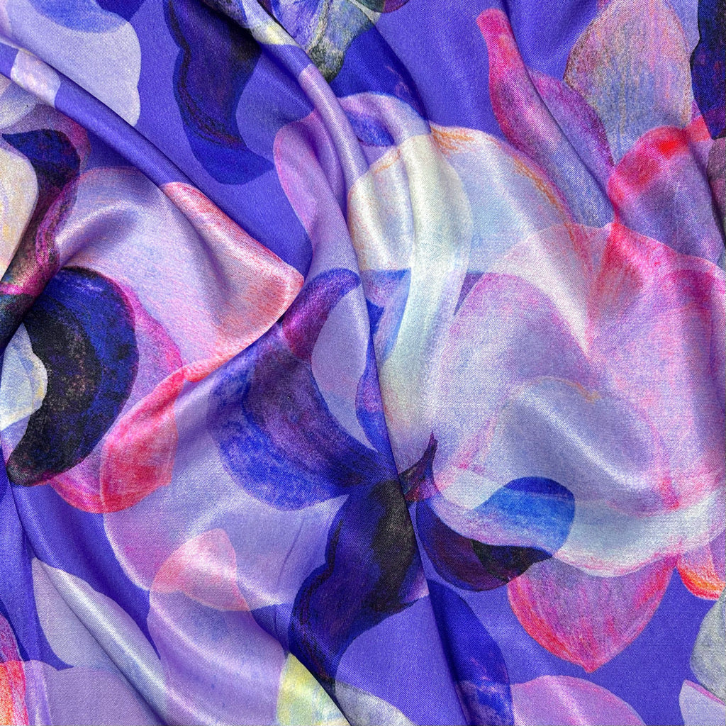 Petal Mirage Viscose Satin Fabric
