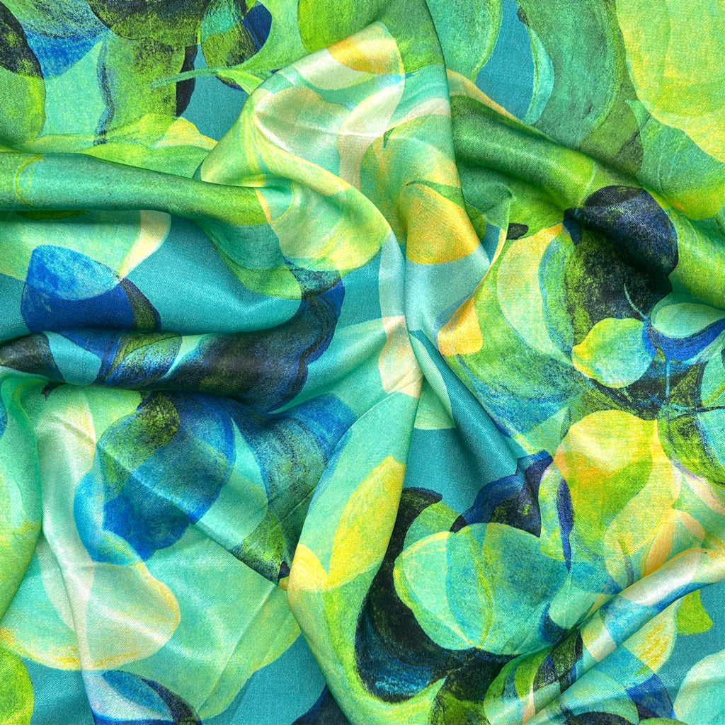 Petal Mirage Viscose Satin Fabric