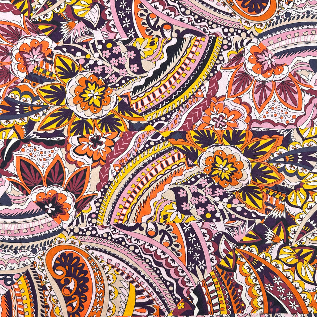 Retro Meadow Viscose Fabric