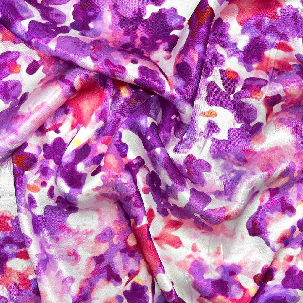 Soft Florals Viscose Satin Fabric