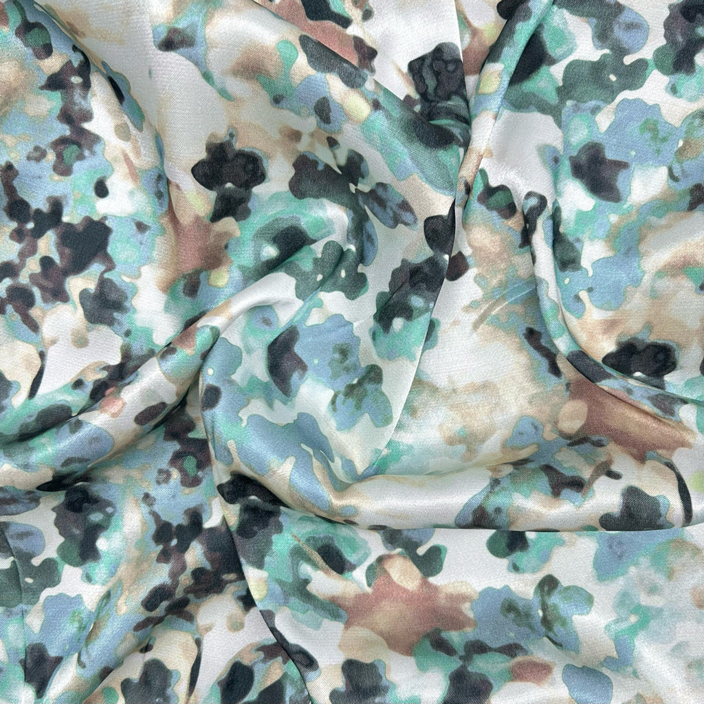 Soft Florals Viscose Satin Fabric