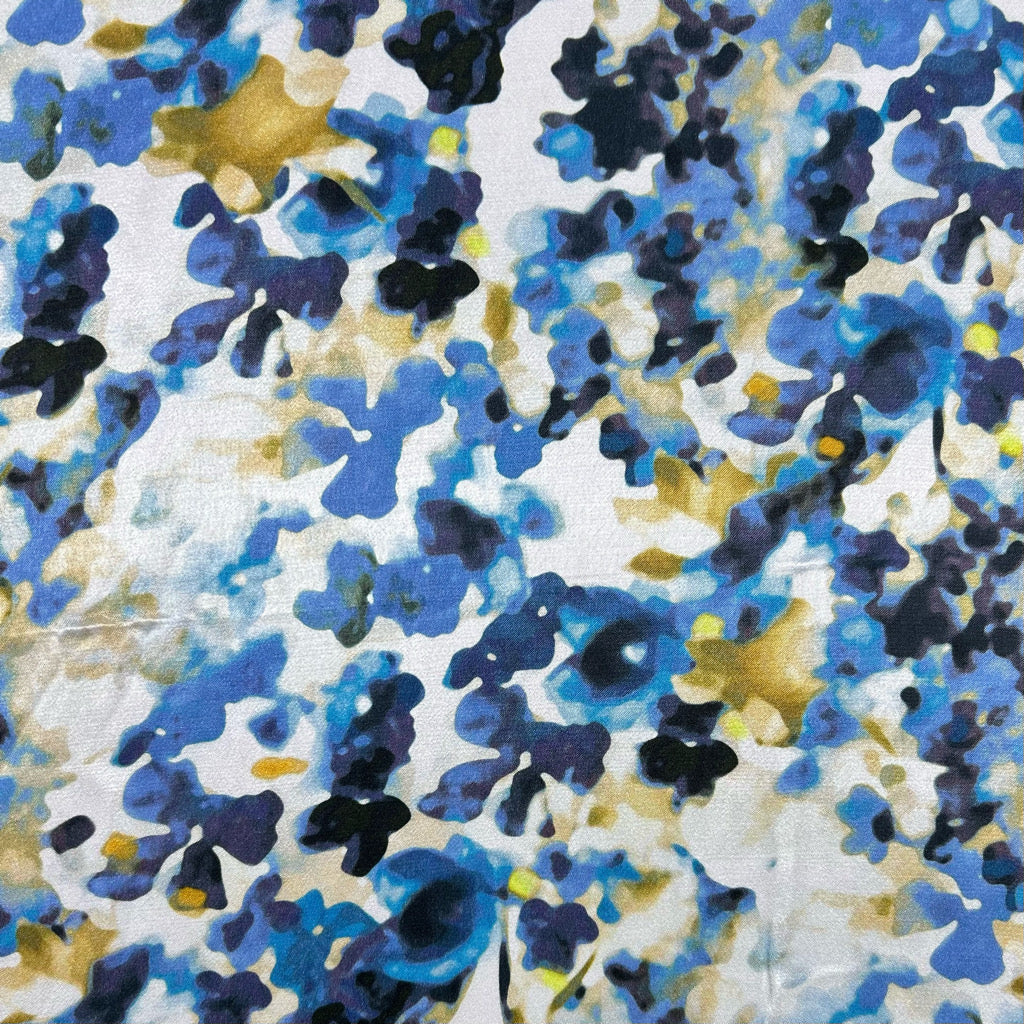 Soft Florals Viscose Satin Fabric