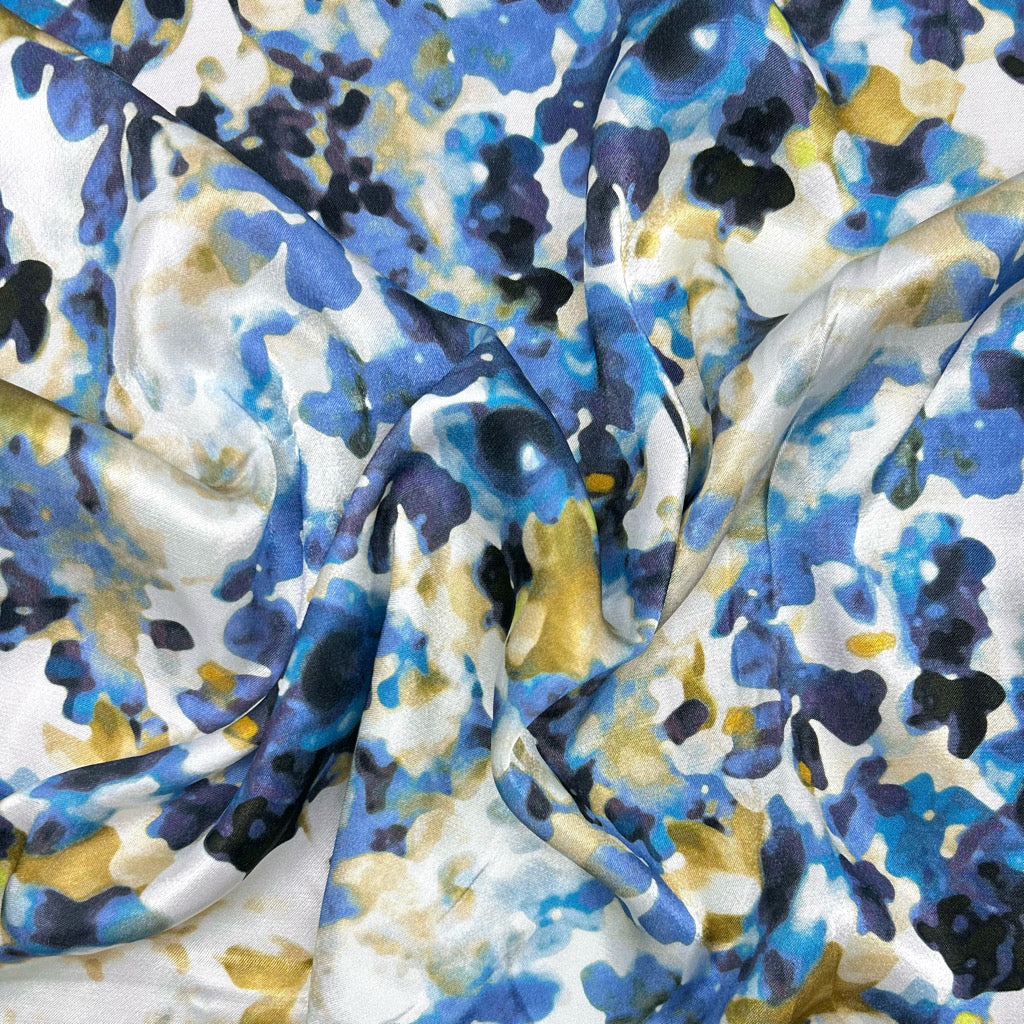 Soft Florals Viscose Satin Fabric