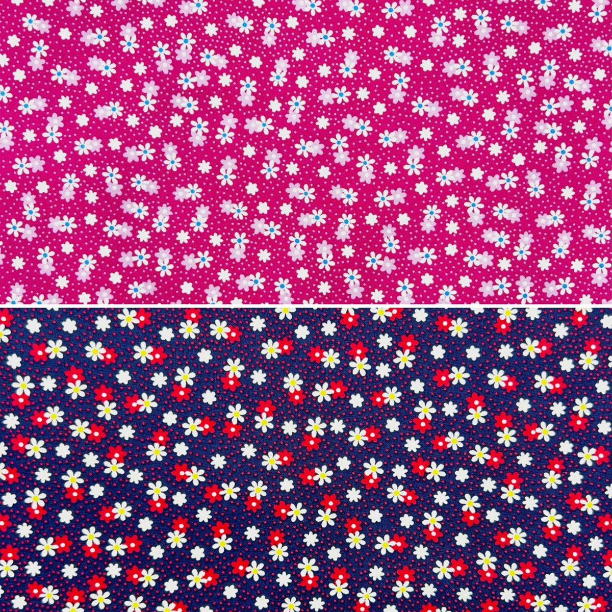 Petite Blooms Rose & Hubble Cotton Poplin Fabric