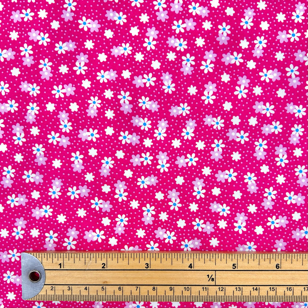 Petite Blooms Rose & Hubble Cotton Poplin Fabric