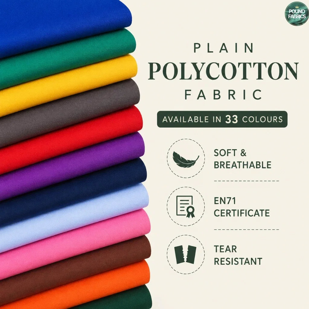 Plain Polycotton Fabric - Pound Fabrics