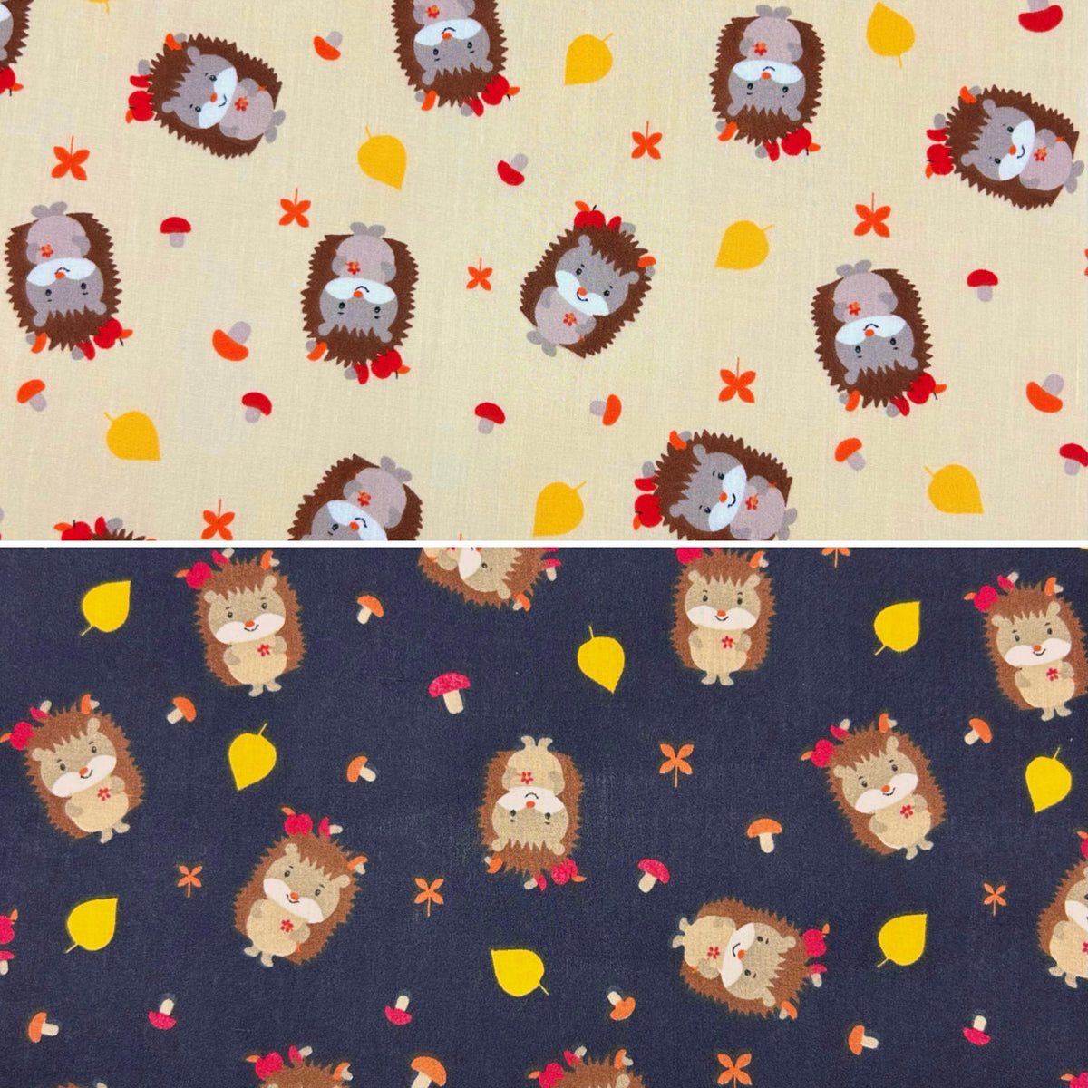 Playful Hedgehogs Polycotton Fabric