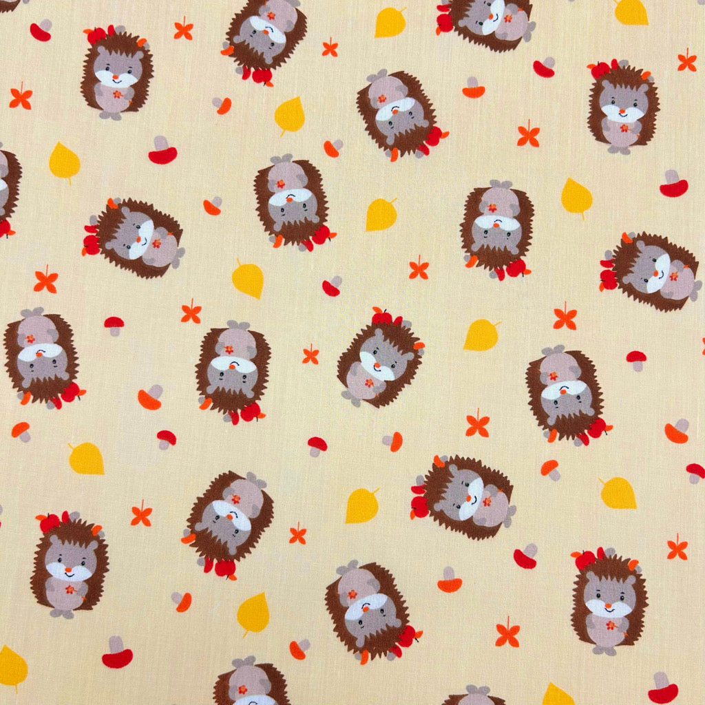 Playful Hedgehogs Polycotton Fabric