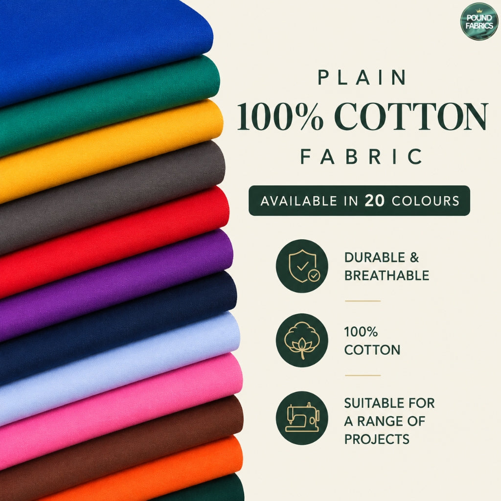 Plain 100% Cotton Fabric - Pound Fabrics