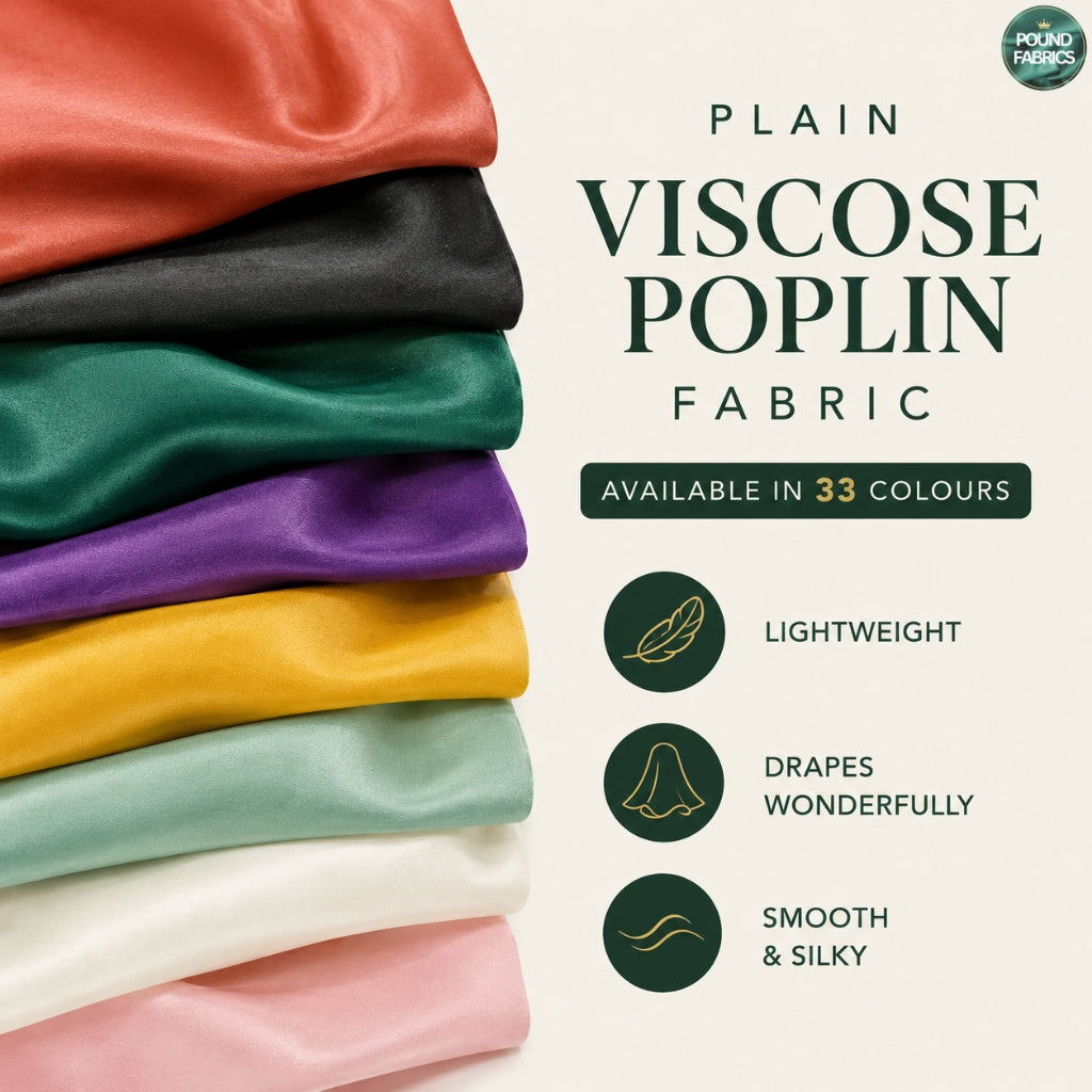 Plain Viscose Poplin Fabric
