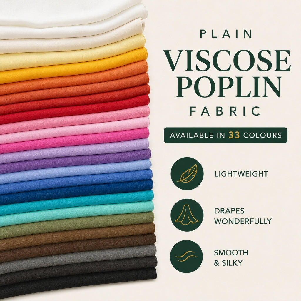Plain Viscose Poplin Fabric
