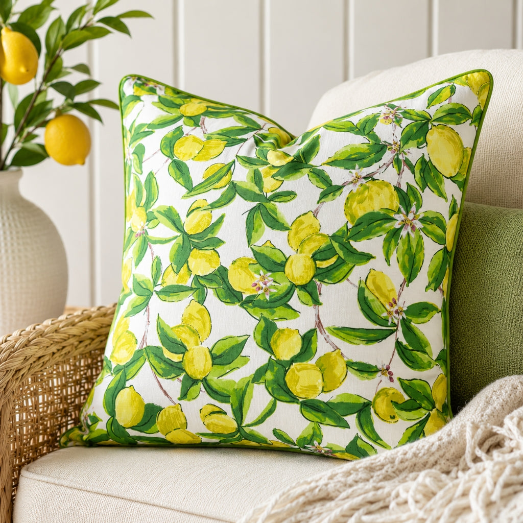 Lemon Pop Cotton Canvas Fabric