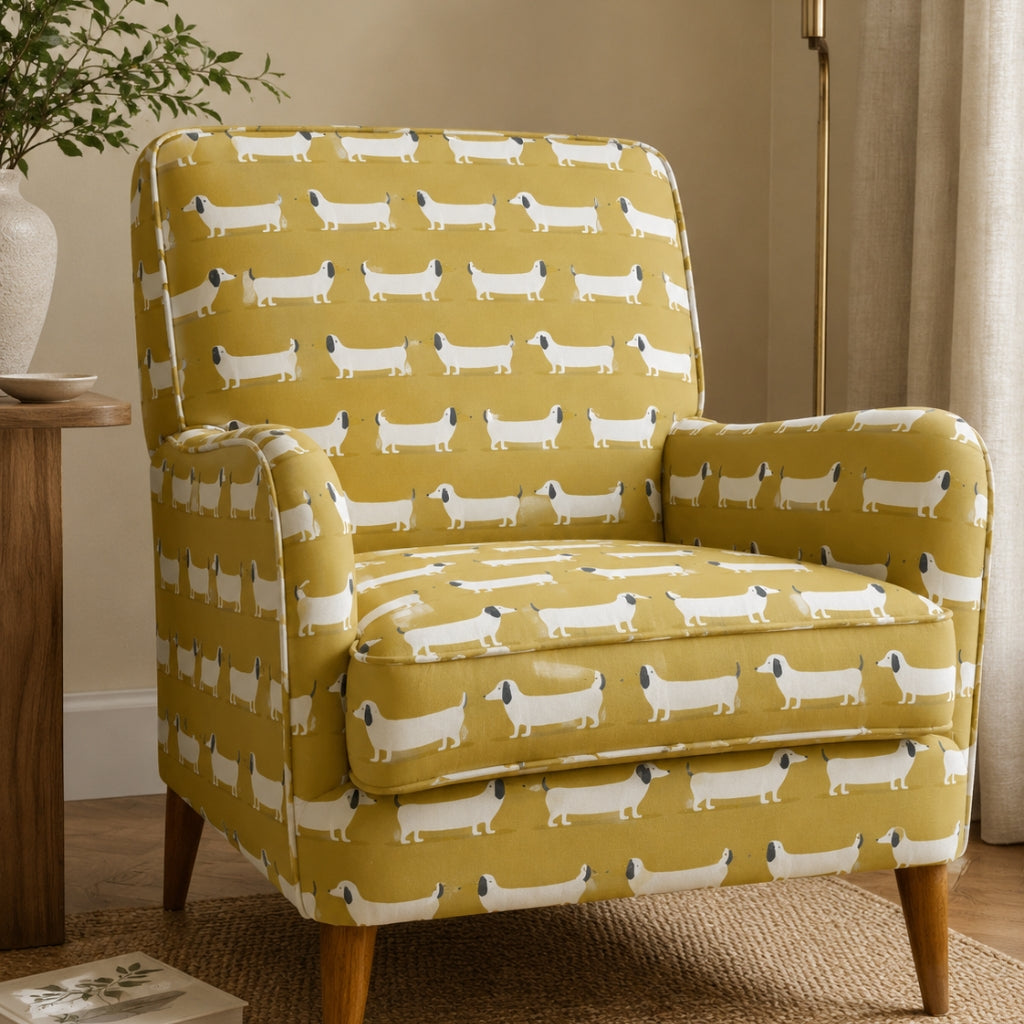 Happy Hounds Cotton Canvas Fabric