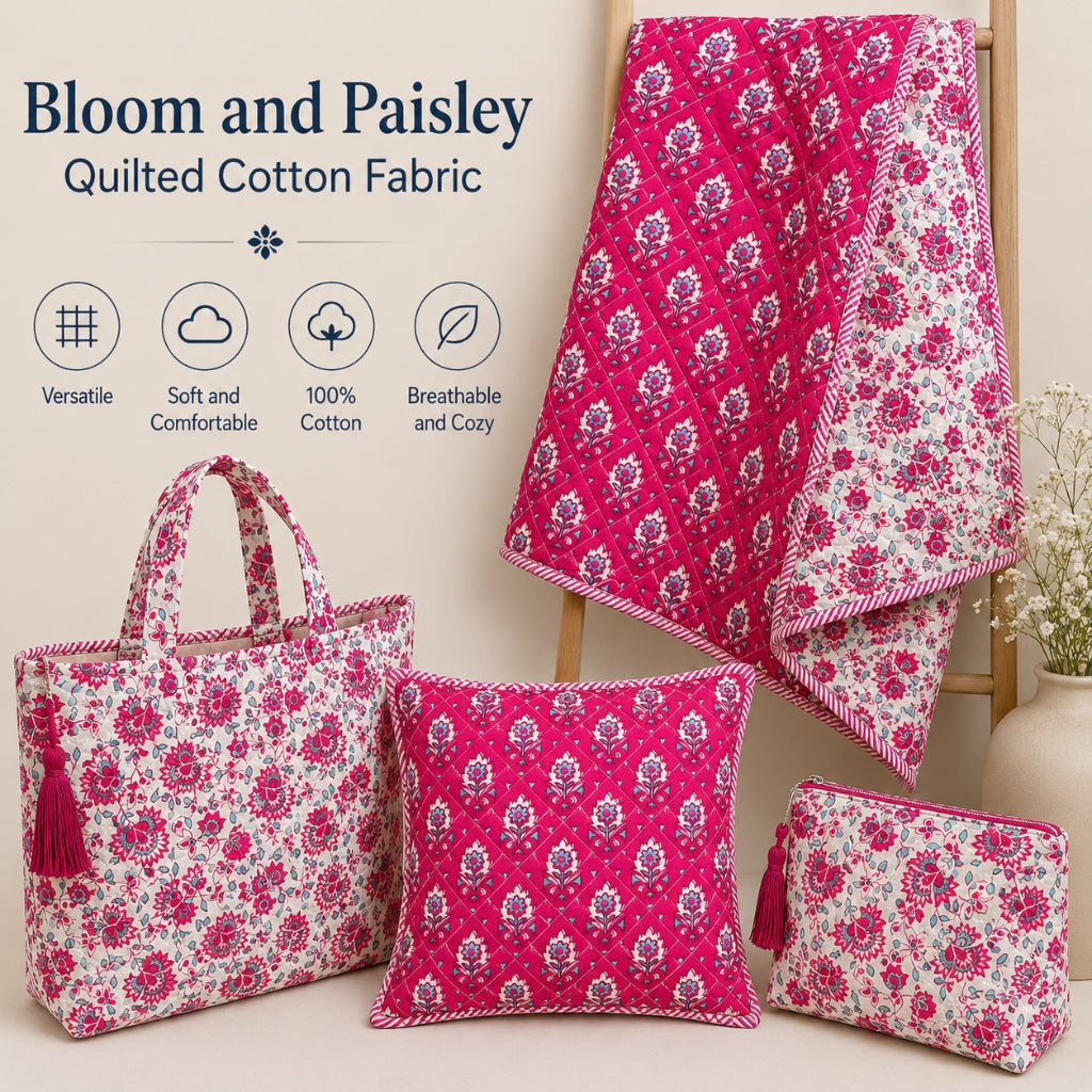Bloom and Paisley Quilted Cotton Fabric
