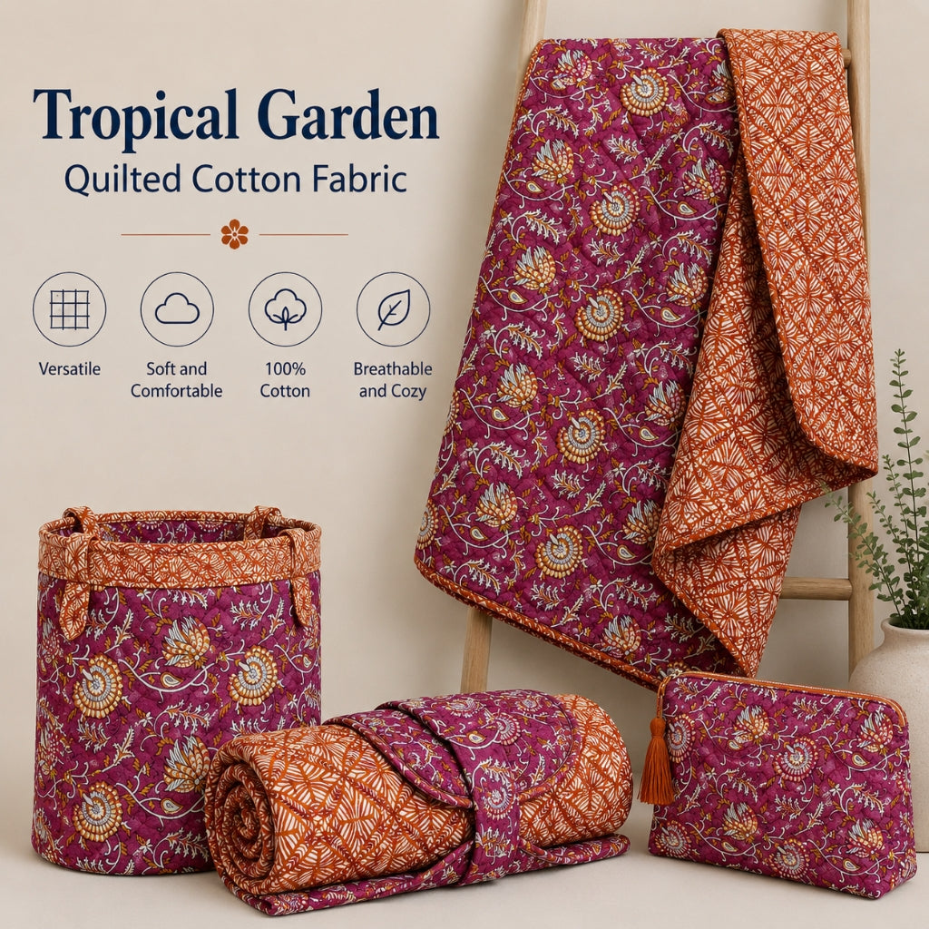 Tropical Garden Quilted Cotton Fabric