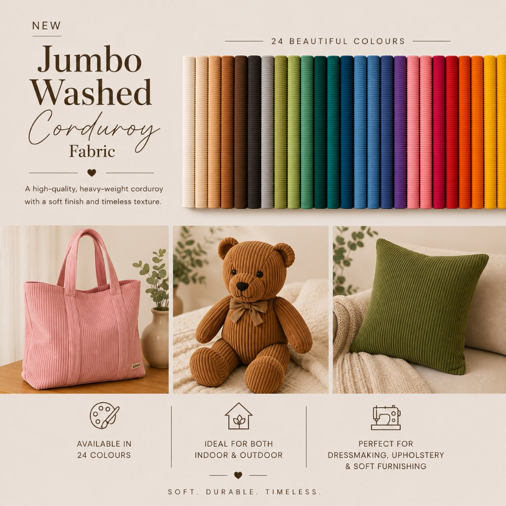 Jumbo Washed Corduroy Fabric