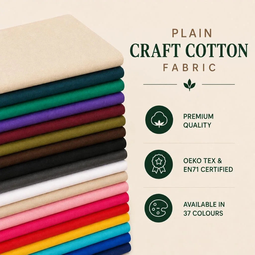 Buy Plain Craft Cotton Fabric for Sewing, Dressmaking & Crafts - Pound Fabrics