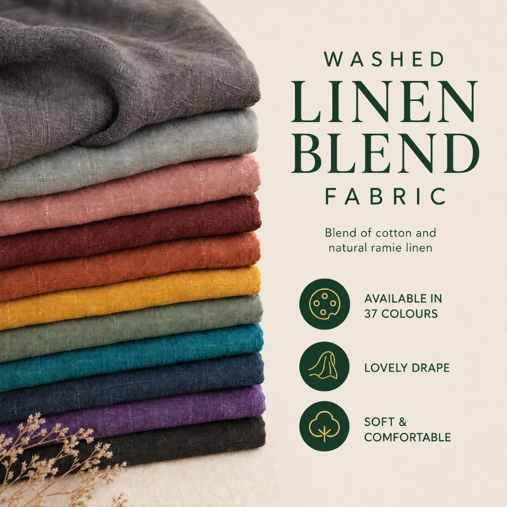 Washed Linen Blend Fabric