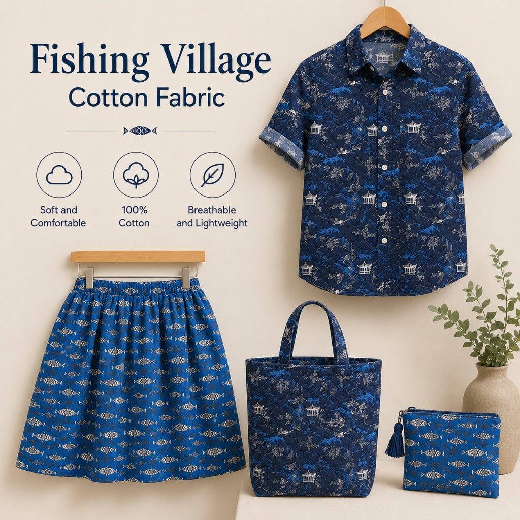 Fishing Village Cotton Fabric
