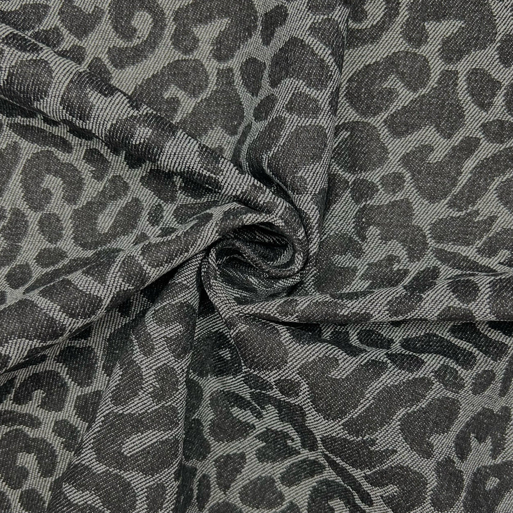 Safari Spots Jacquard Denim Fabric