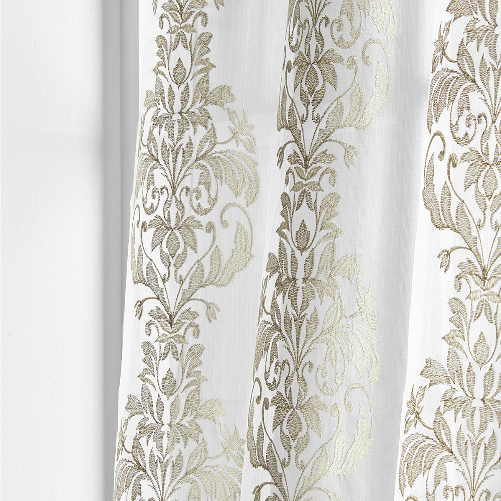 Floral Sheer Embroidery Curtain Voile Fabric