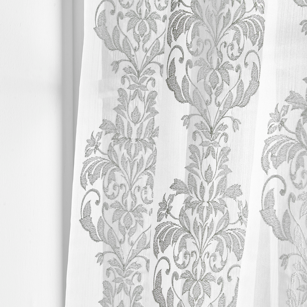 Floral Sheer Embroidery Curtain Voile Fabric
