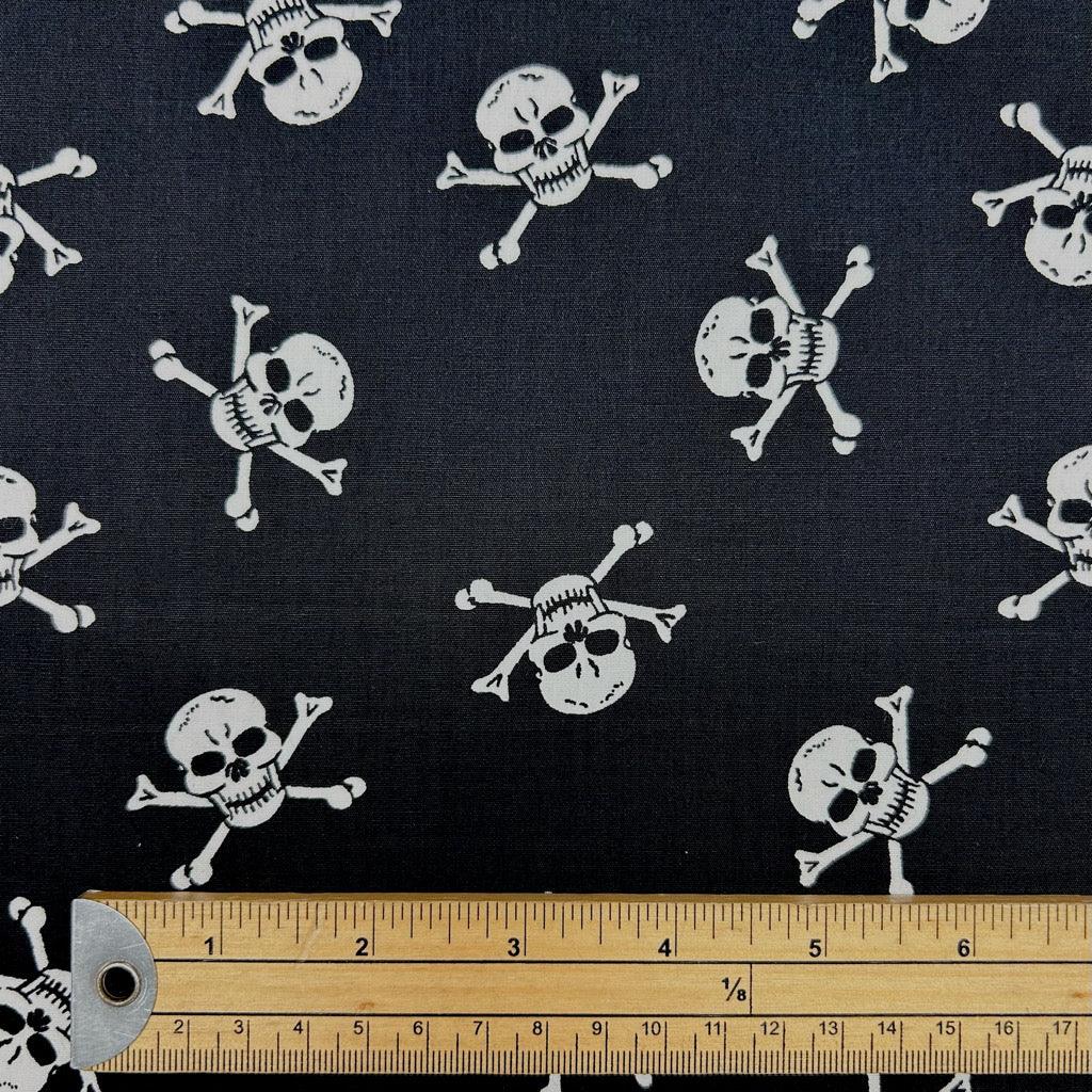 Skull Scatter Rose & Hubble Cotton Poplin Fabric