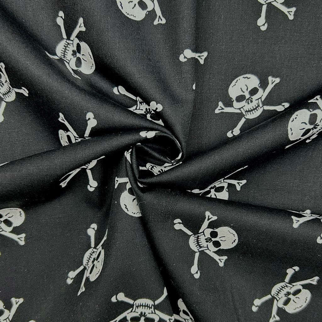 Skull Scatter Rose & Hubble Cotton Poplin Fabric