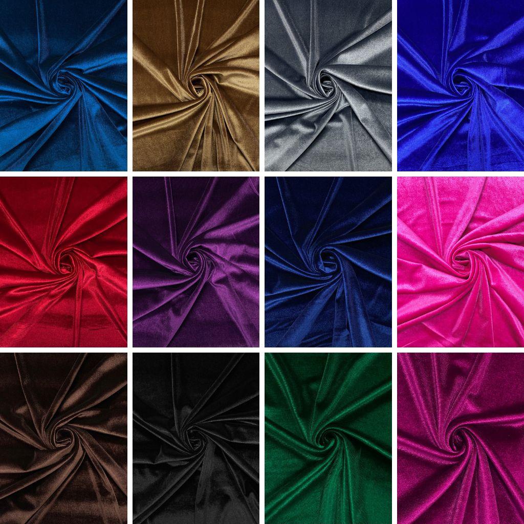 Plain Stretch Velvet Fabric - Pound Fabrics