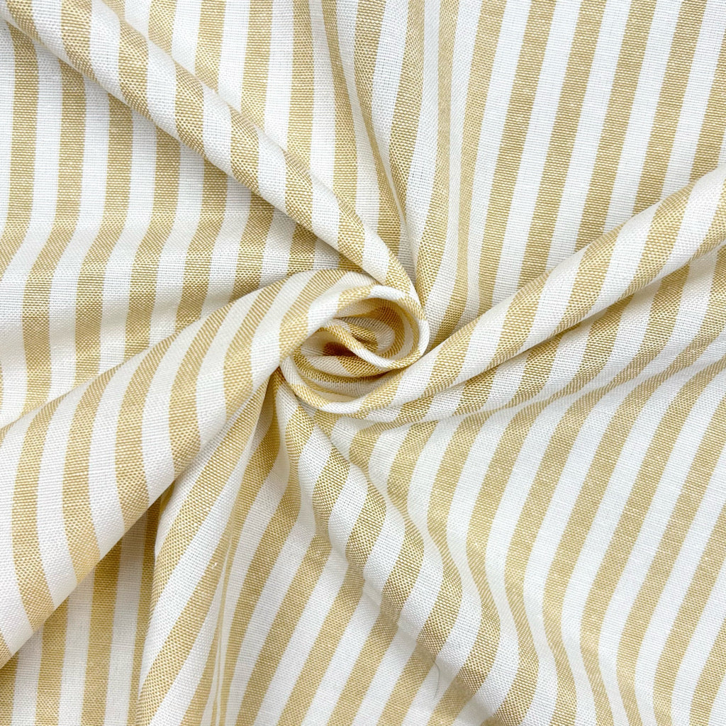 Yarn Dyed Striped Linen Blend Fabric