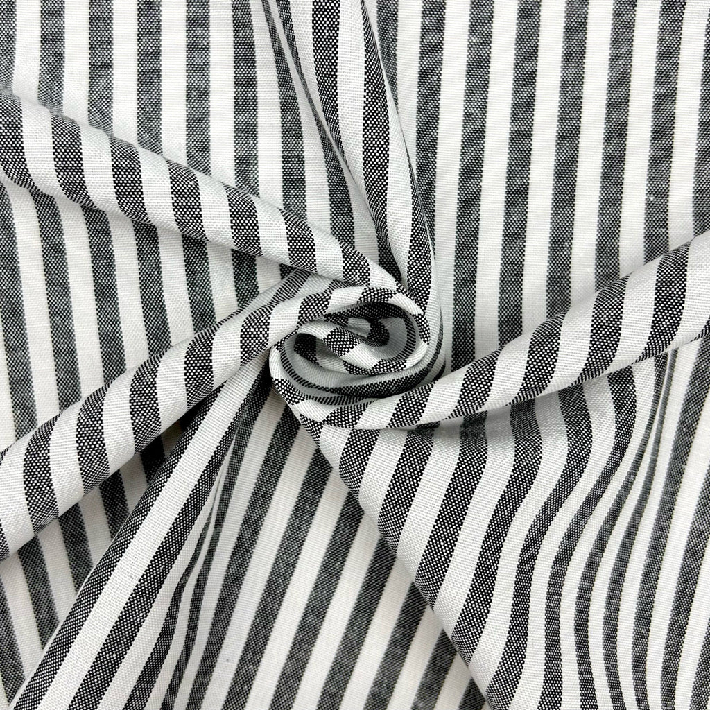 Yarn Dyed Striped Linen Blend Fabric