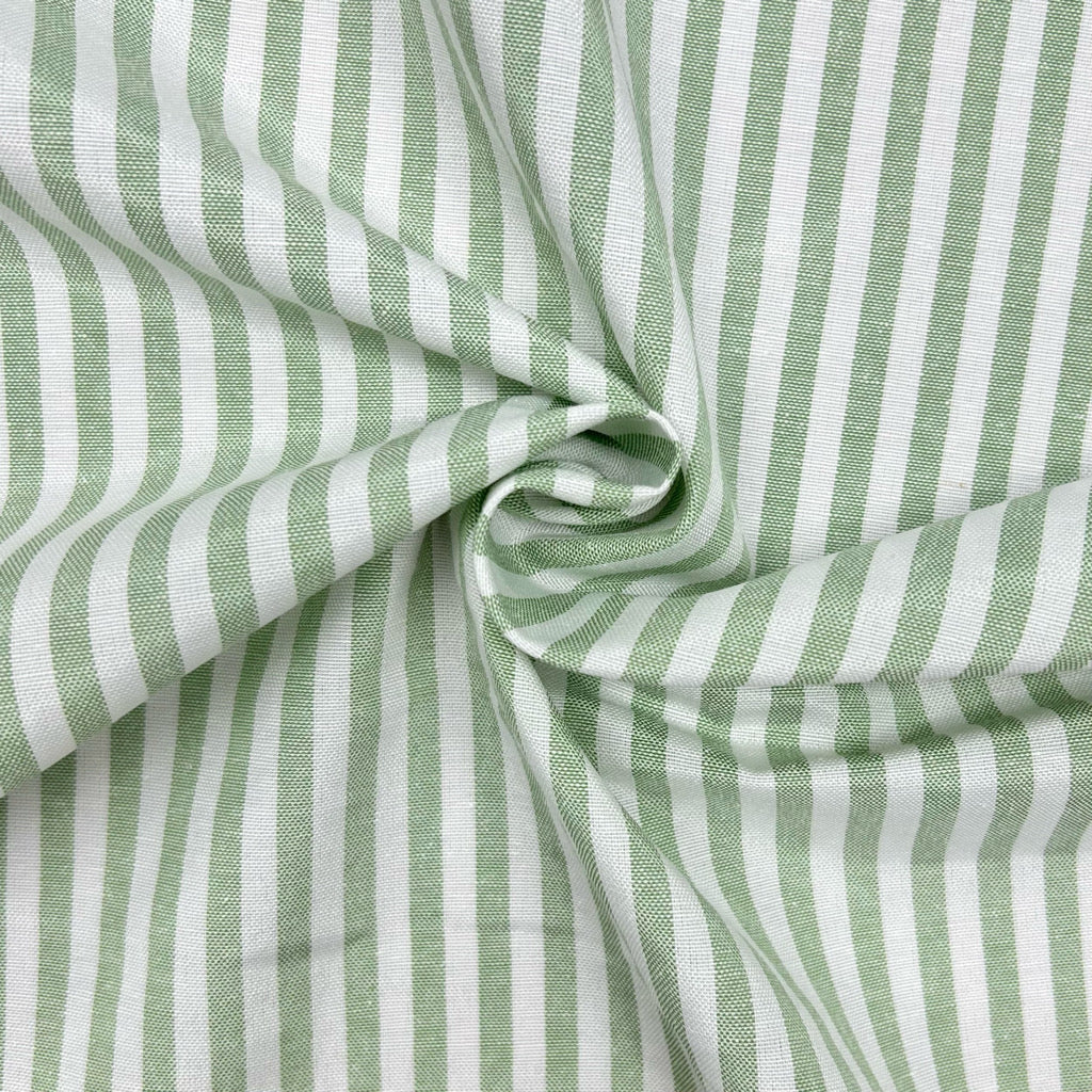 Yarn Dyed Striped Linen Blend Fabric