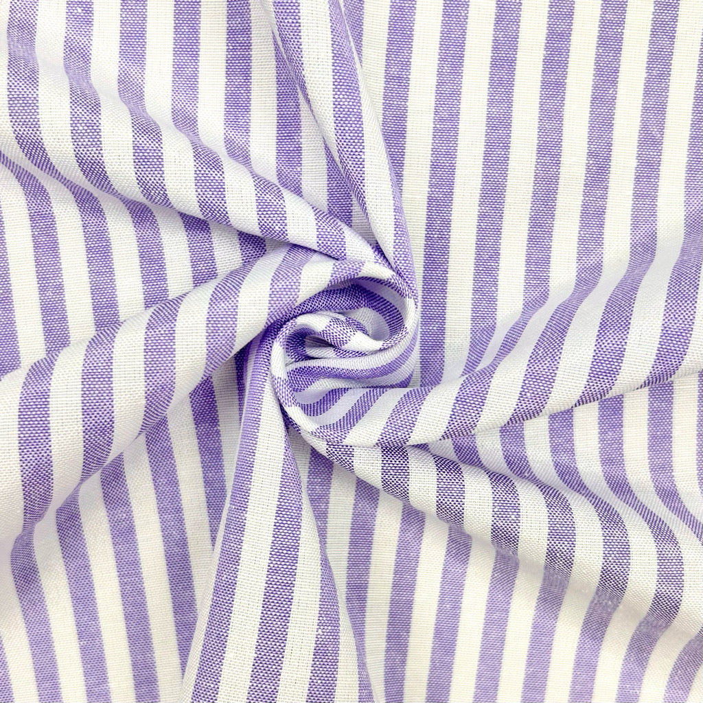 Yarn Dyed Striped Linen Blend Fabric