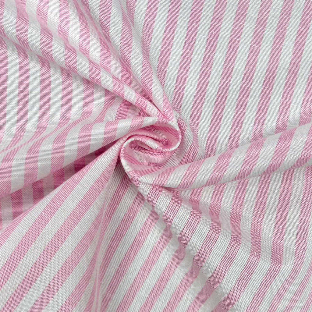 Yarn Dyed Striped Linen Blend Fabric