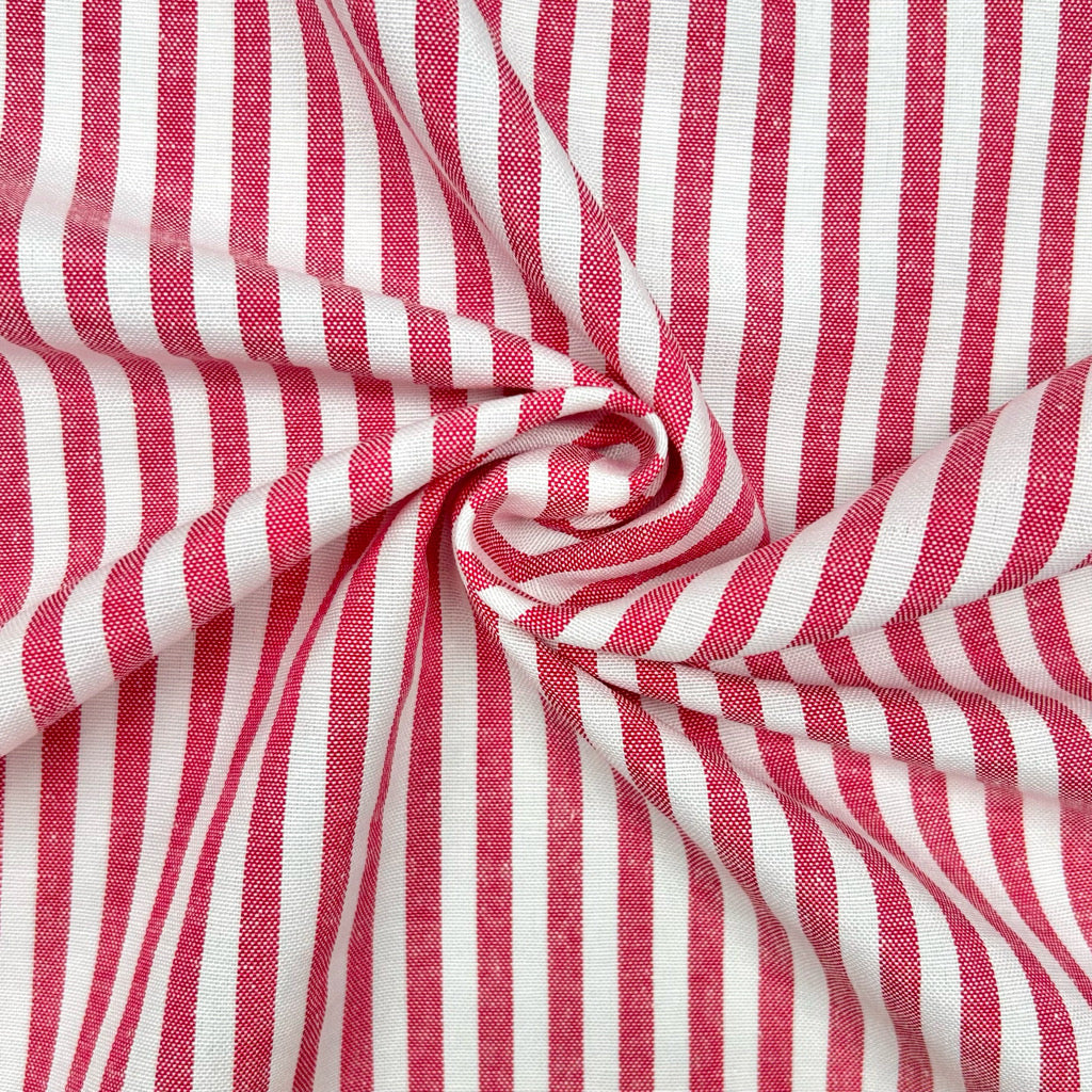 Yarn Dyed Striped Linen Blend Fabric