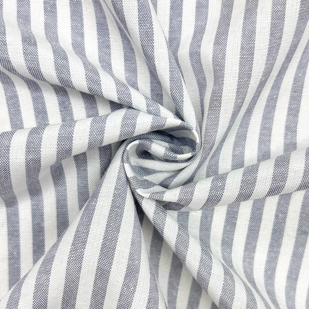 Yarn Dyed Striped Linen Blend Fabric