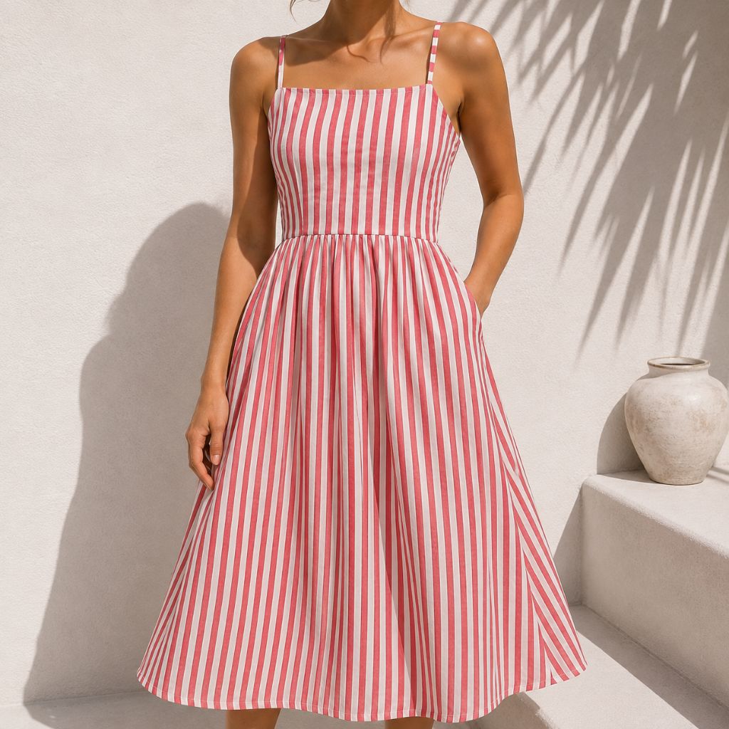 Yarn Dyed Striped Linen Blend Fabric