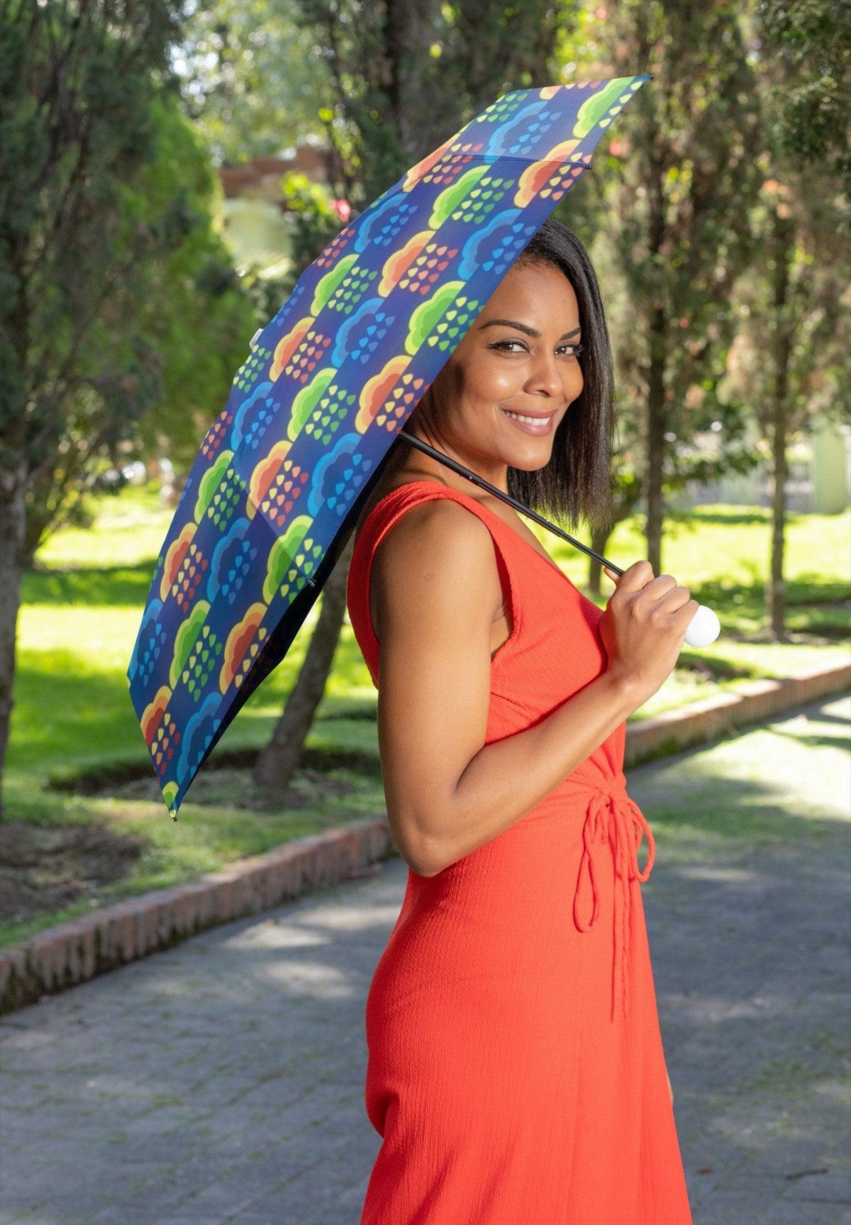 Clouds and Raindrops Water Repellent Raincoat Fabric - Pound Fabrics