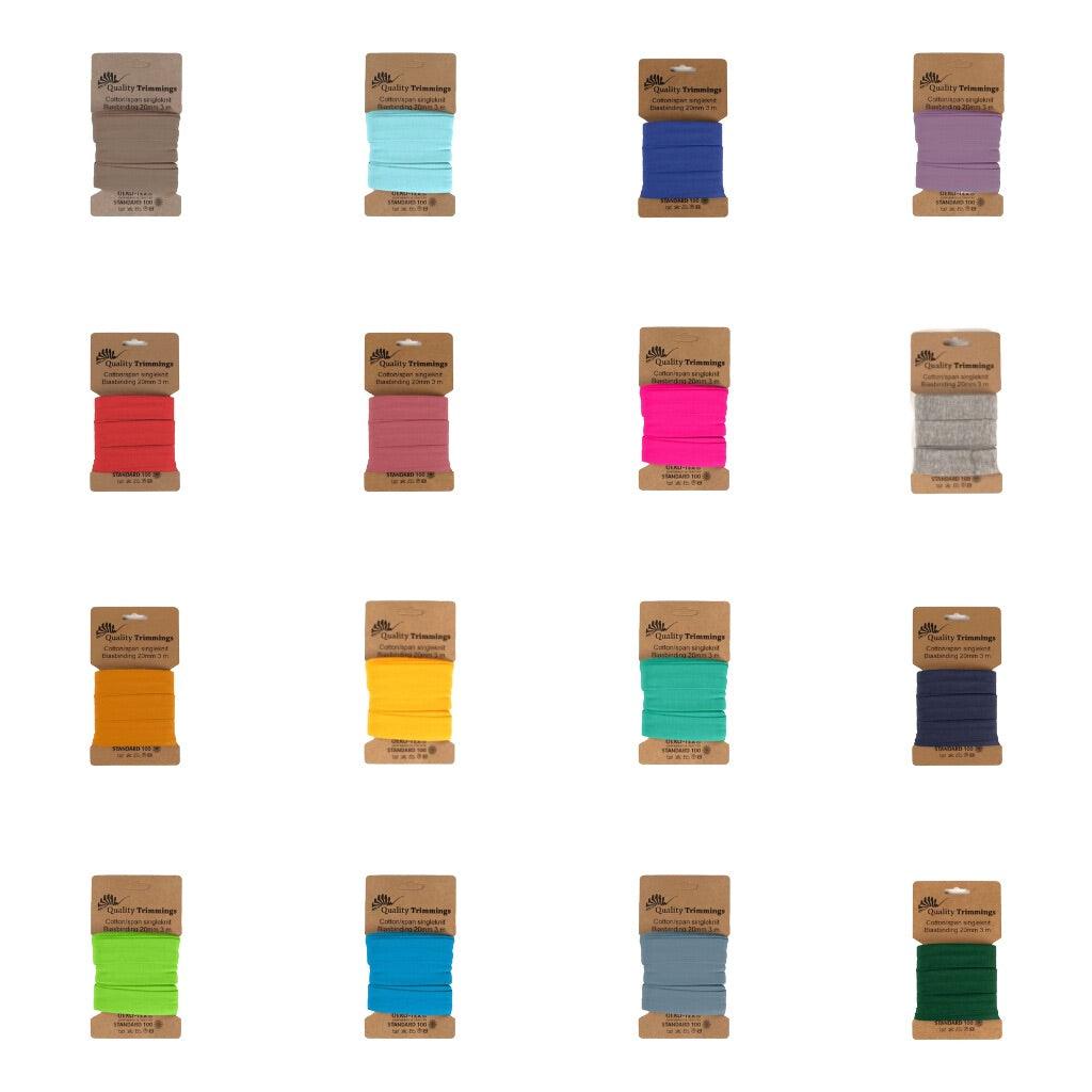 20mm Stretch Bias Binding Tape - 3 Metres - Pound Fabrics