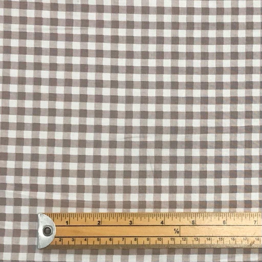 Brown Checkered Cotton Fabric - Pound Fabrics