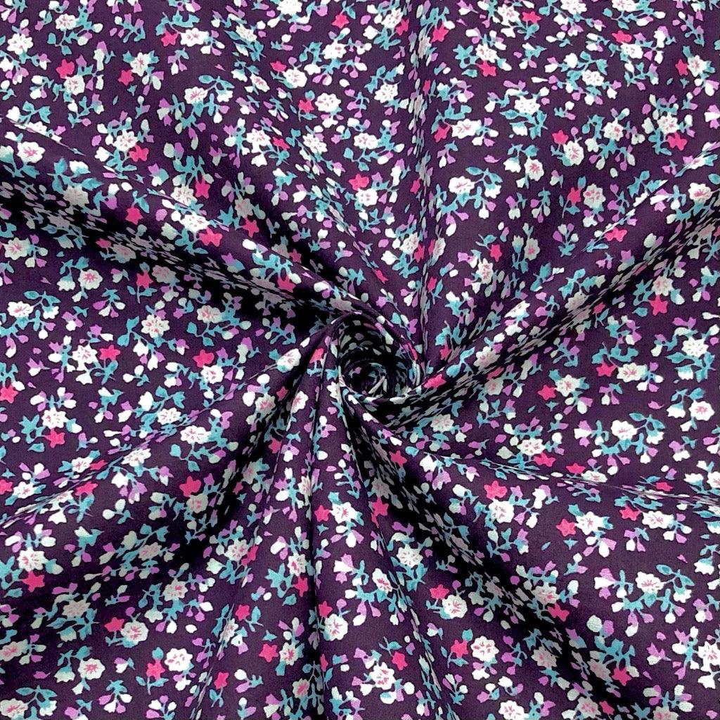 Small Floral Garden Cotton Poplin Fabric | Best UK Prices | Pound Fabrics