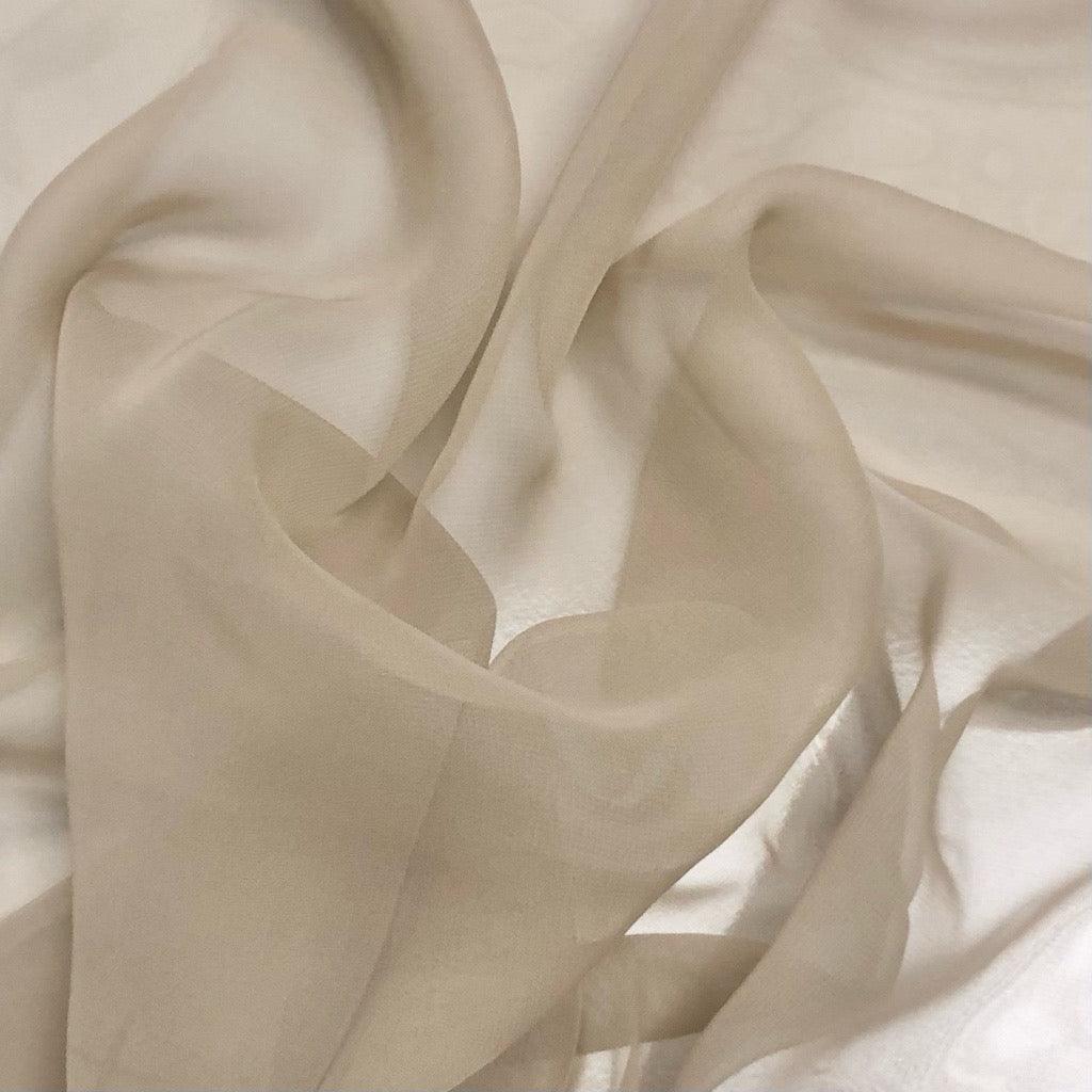 Plain Beige Chiffon Fabric - Pound Fabrics