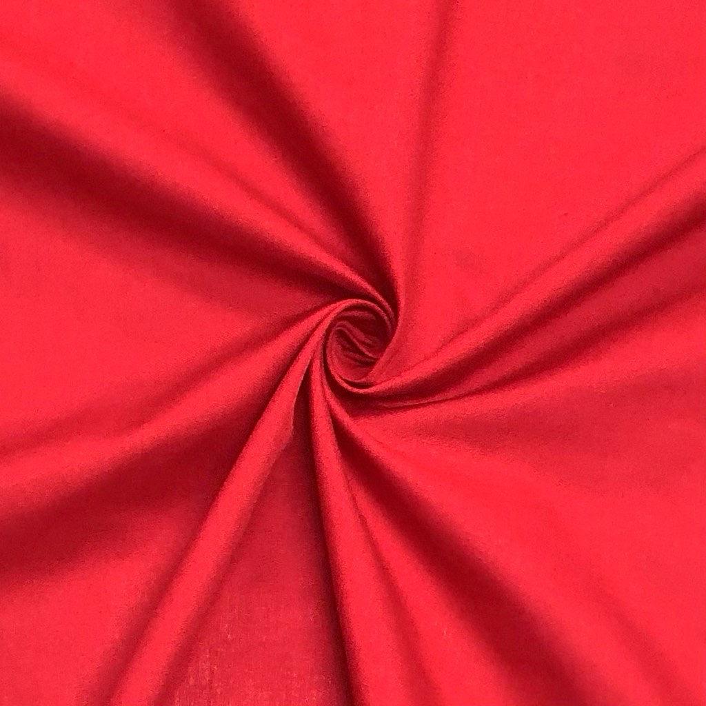 Plain Red Polycotton Fabric - 58" wide - Full 37 Metre Roll - Pound Fabrics