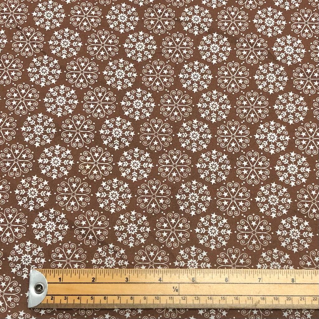 Symmetry Design on Brown Cotton Fabric - Pound Fabrics