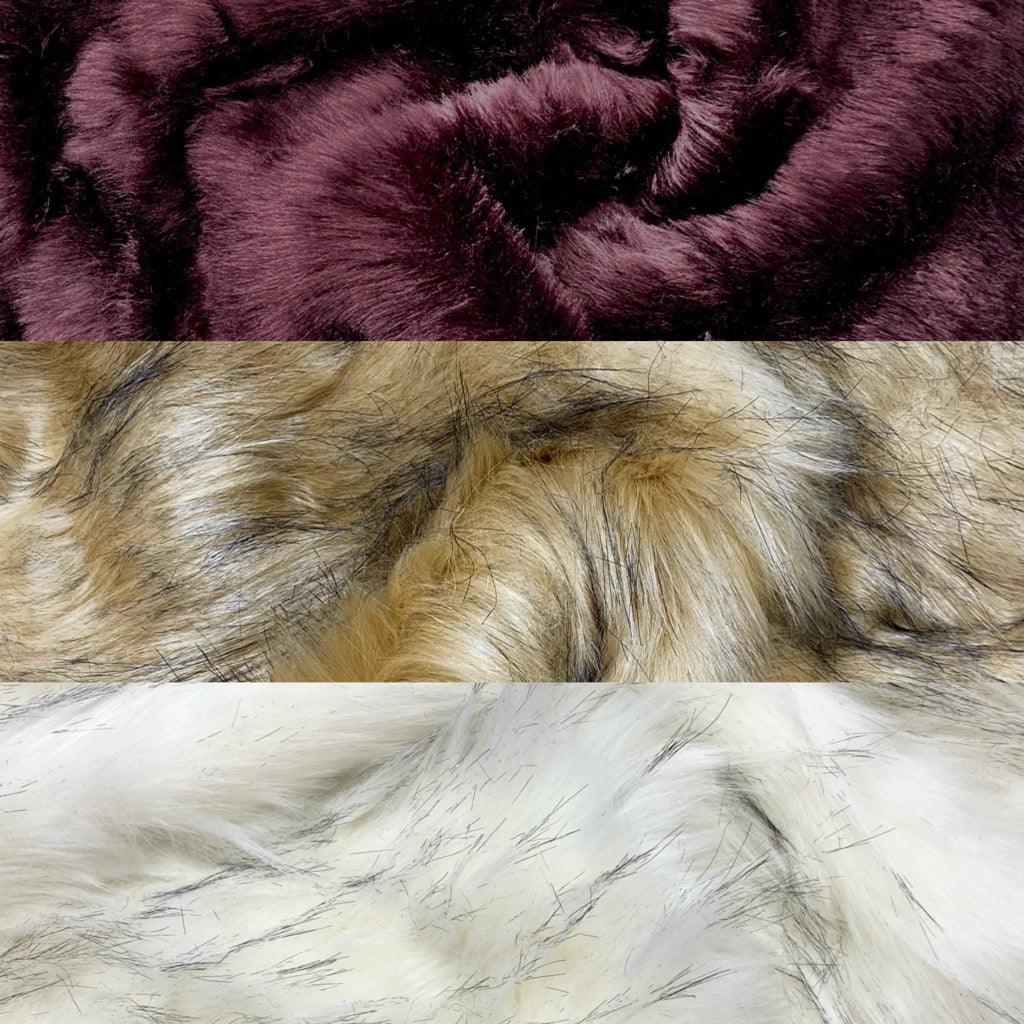 Luxury Plain Faux Fur Fabric - 1/2 Metre Remnant - Pound Fabrics