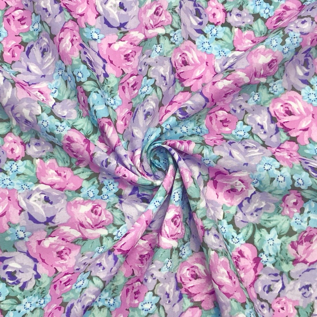 Elegant Roses Cotton Lawn Fabric