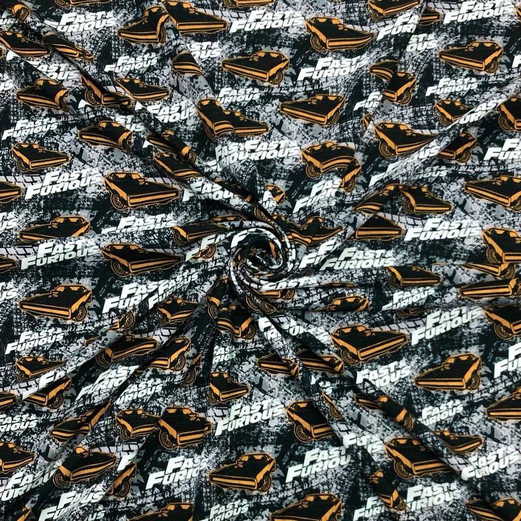 Fast and Furious Cars Cotton Jersey Fabric
