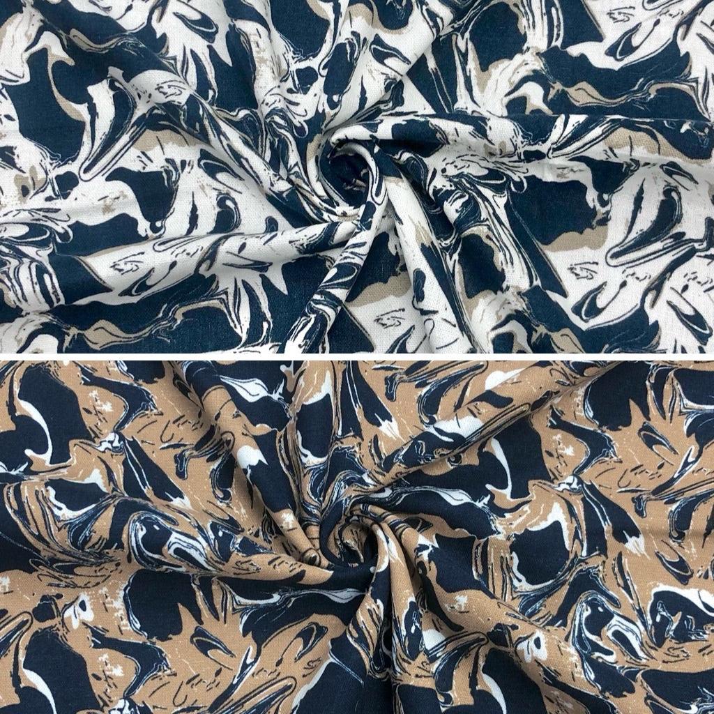 Abstract Prints Linen Viscose Fabric - Pound Fabrics